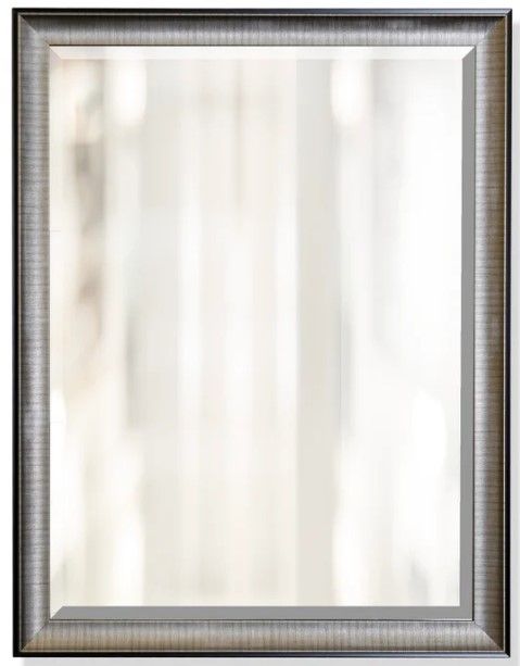 Stylecraft Black/Silver Beveled Framed Wall Mirror-0