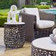 Uttermost® Sabena White Marble Top Indoor-Outdoor Side Table with Golden Dark Bronze Aluminum Base-1