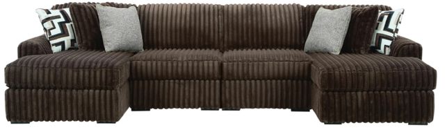 Signature Design by Ashley® Midnight-Madness 4-Piece Chocolate U-Shape Sectional and Double Chaise-0
