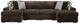 Signature Design by Ashley® Midnight-Madness 4-Piece Chocolate U-Shape Sectional and Double Chaise-0