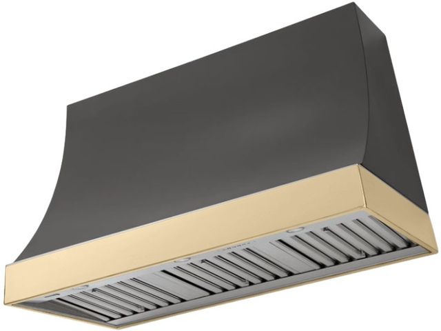 AGA Marquee 48" Slate Wall Mounted Range Hood  with Polished Brass Trim-0