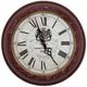 YHD Brick Red/Off-White Circular Iron Wall Clock-0
