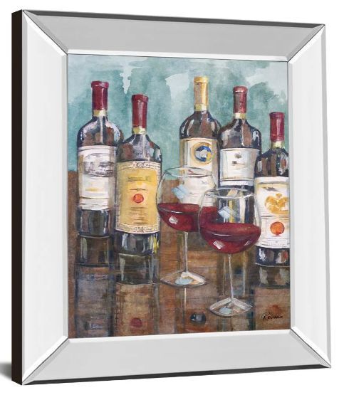 Classy Art Wine Tasting II by Heather A. French-Roussia Mirror Framed Wall Art-1