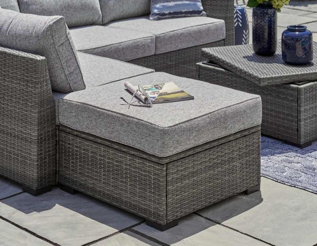 Signature Design by Ashley® Petal Road 4-Piece Gray Aluminum/Fabric Outdoor Conversation Set-4
