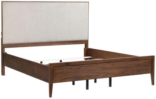 aspenhome® Jasper Modern Walnut/White California King Upholstered Panel Bed-3