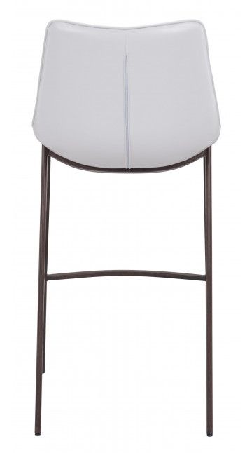 Zuo® Modern Magnus White/Walnut Bar Chair-1