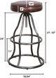 LH Home Seating Coachella Bowie Gunmetal/Vintage Brown Adjustable Stool-2