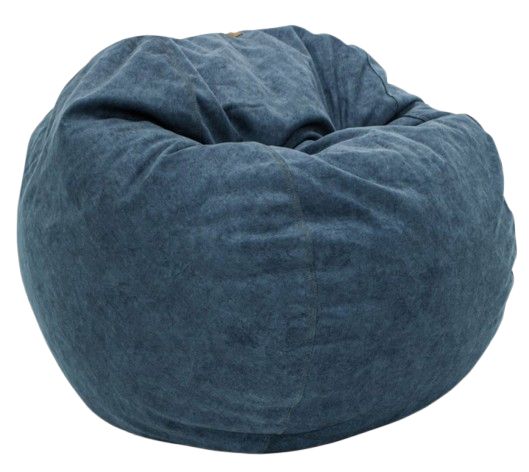 CordaRoy's® Blue Sueded Denim Full Bean Bag-0