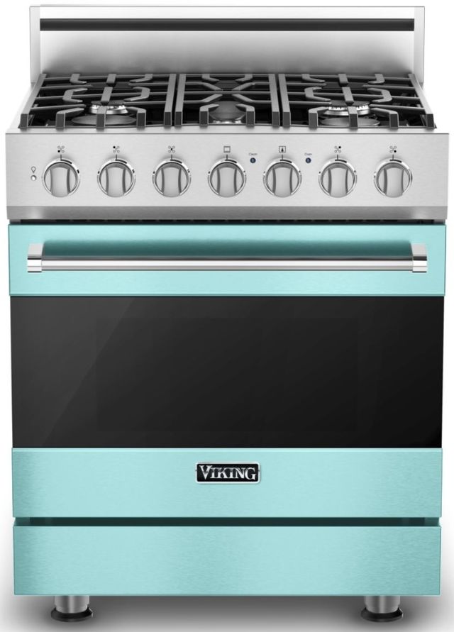 Viking® 3 Series 30" Bywater Blue Pro Style Dual Fuel Natural Gas Range-0