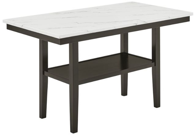 New Classic® Home Furnishings Carissa Faux Marble Top Counter Table with Espresso Base-0