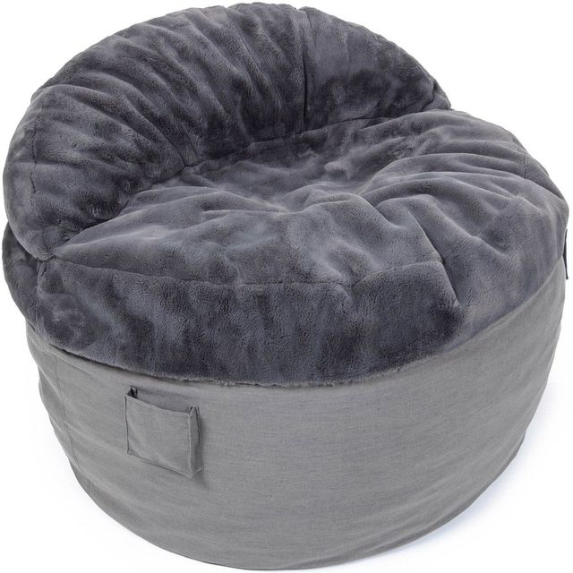 CordaRoy's® NEST Charcoal Bunny Fur King Chair-0