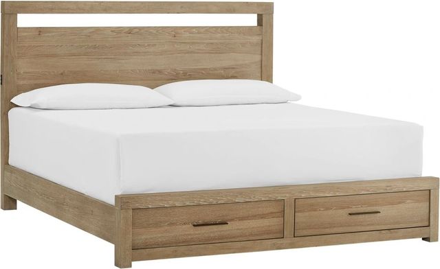 aspenhome® Modern Loft Modern Khaki California King Panel Storage Bed-0