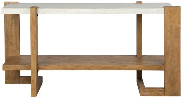 Magnussen Home® Carrington Granite Top Honey Wheat Rectangular Sofa Table-1