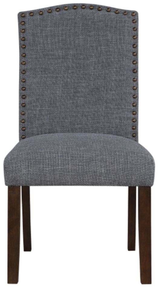 Homelegance® Paulson Gray/Wire Brushed Brown Side Chair with Nailhead-2
