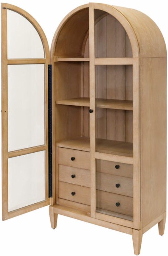 Martin Furniture Laurel Natural Arched Display Cabinet/Bookcase-2