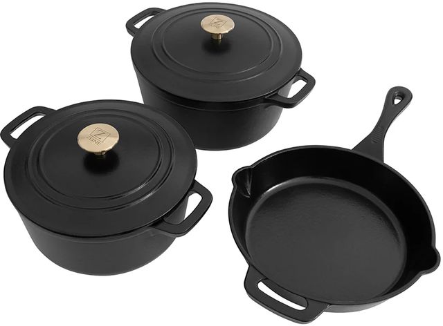ZLINE 5-Piece Black Matte Enameled Cast Iron Cookware Set-0
