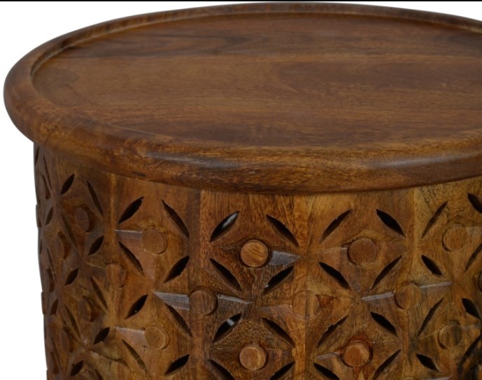 Jofran Inc. Global Archive Mango Small Decker Drum Table - Thumbnail 3