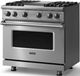 Viking® 5 Series 36" Stainless Steel Pro Style Gas (NG) Range with Polished Chrome Trim-2