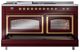 Ilve® Nostalgie II Noblesse 60'' Burgundy Pro Style Dual Fuel Range with Brass Trim-3