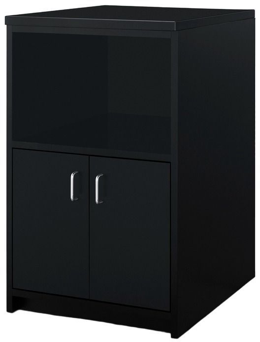 Summit® Black 2-Door Microwave Cabinet-1