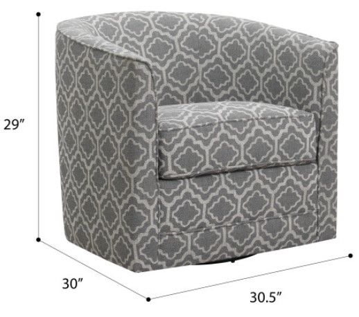 Emerald Home Milo Pewter Gray Swivel Chair-3