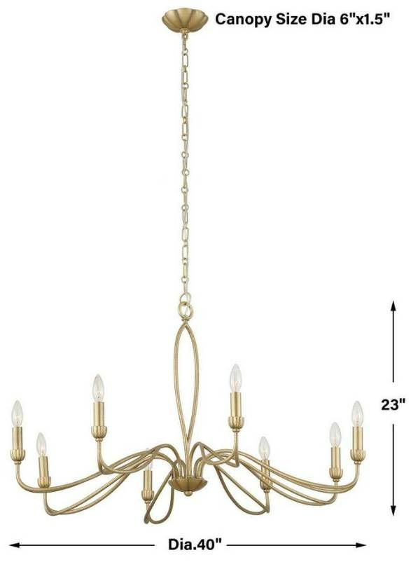 Uttermost® Corella Textured Soft Gold 8 Light Chandelier-2