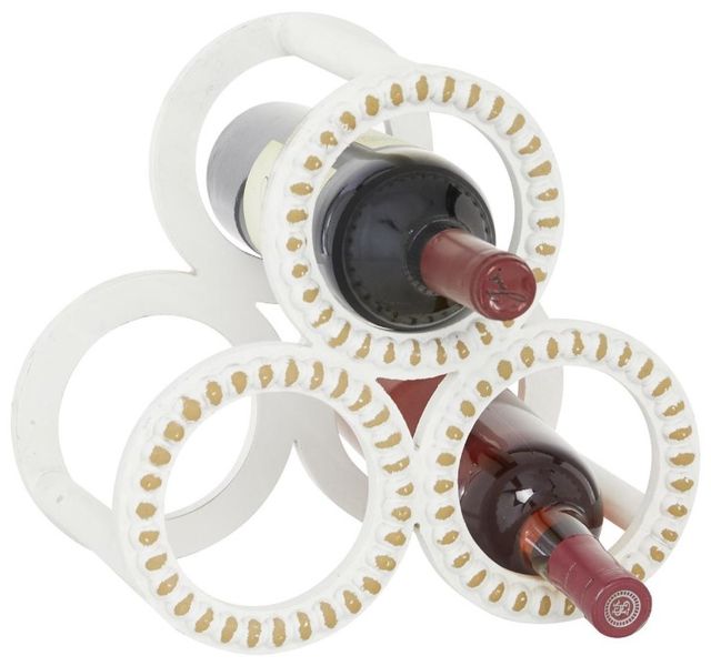 Deco Marche White Beaded Wine Rack-1