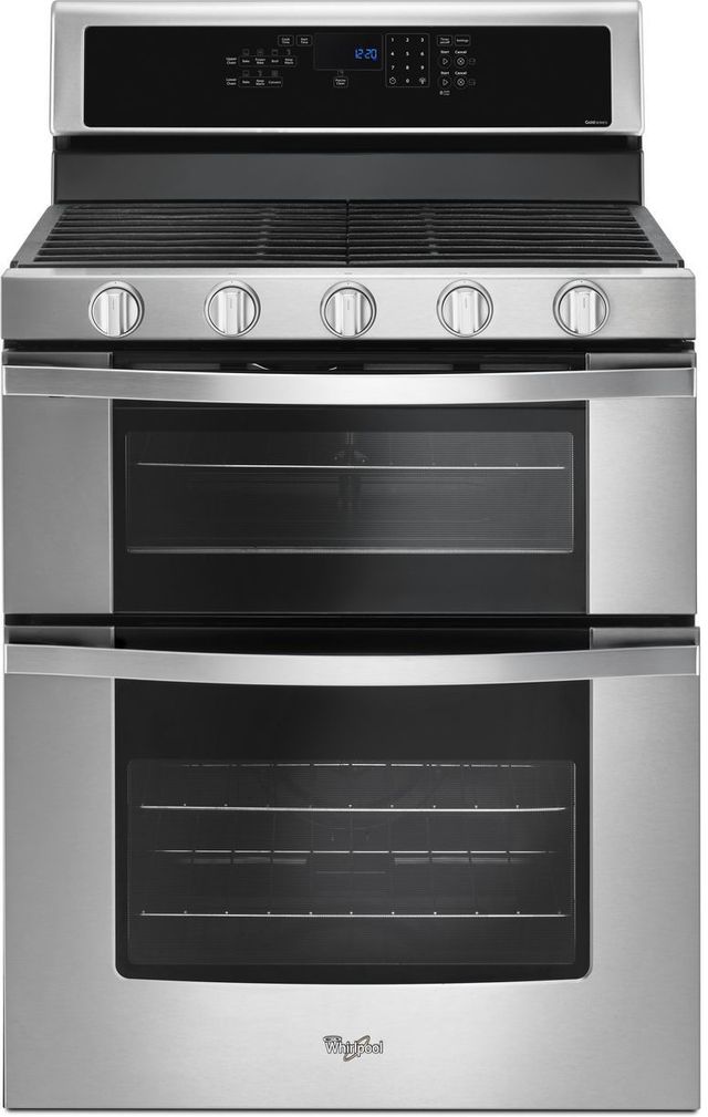 Whirlpool® 30" Stainless Steel Gas Built In Double Oven Range-0