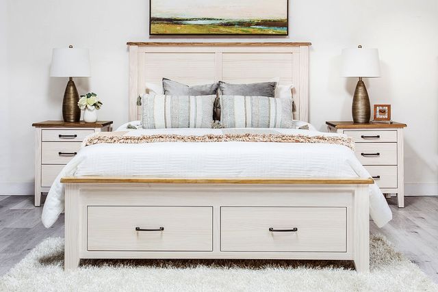 Mako Wood Furniture Monkland Pine Double Panel Footboard Storage Bed-1