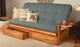 Kodiak Furniture Phoenix Linen Aqua/Butternut Queen Futon with Mattress and Storage Drawers-1