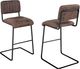 Brassex Inc. 2-Piece Black/Brown 30" Bar Stool Set-2