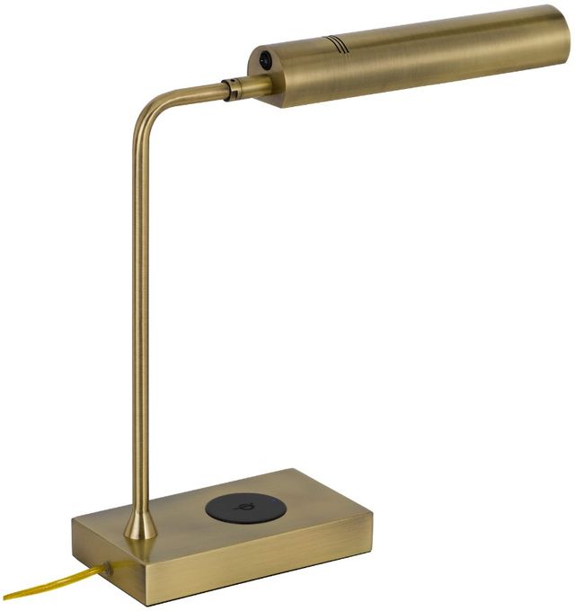 Cal® Lighting & Accessories Delray Antique Brass Desk Lamp-2