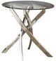 Furniture of America® Laila Glass Top End Table with Chrome Cross Legs-0