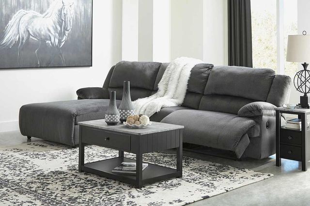 Signature Design by Ashley® Clonmel 3-Piece Charcoal Power Reclining Left-Arm Facing Sectional and Chaise-1