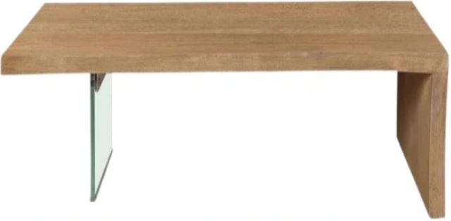 Modus Furniture One Bisque Top Coffee Table with Glass Base-2