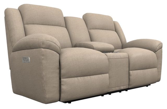 La-Z-Boy® Joel Sand Power Reclining Loveseat with Console, Headrest, and Lumbar-0