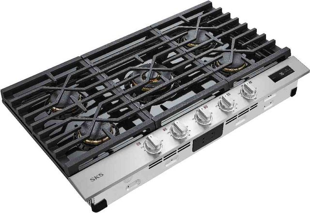 Signature Kitchen Suite 36" Stainless Steel Natural Gas Cooktop with Black Porcelain Coated Burner Pan-1