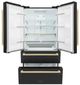 ZLINE Autograph Edition 36". 21.6 Cu. Ft. Fingerprint Resistant Black Stainless Steel Counter Depth French Door Refrigerator with Champagne Bronze Modern Handles-1