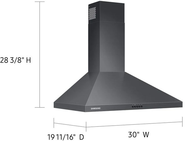 Samsung 30" Fingerprint Resistant Black Stainless Steel Wall Mounted Chimney Range Hood-1