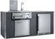XO Pro-Grade Luxury Designer 83" Gray Pre-Assembled Outdoor Kitchen Bar Island-0