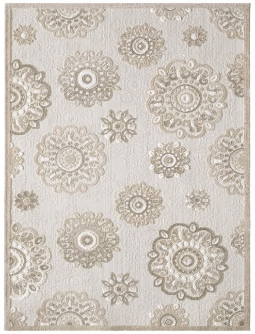 KAS Rugs Calla Taupe Suzani 5'x7' Area Rug-0