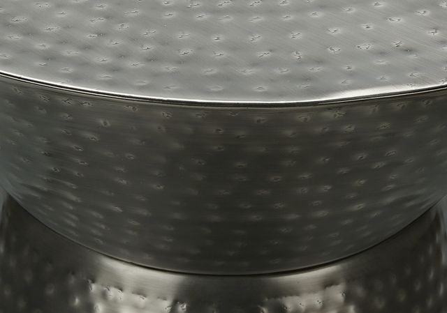 Monarch Specialties Inc. Silver Grey Iron Hourglass Drum Table-3