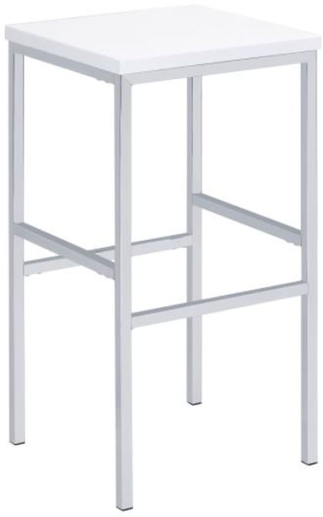 Coaster® Natividad 5-Piece White High Gloss/Chrome Bar Set-2