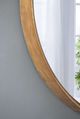 A & B Home Wayne Brown Circular Wooden Accent Mirror-1