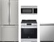 LG 4 Piece Stainless Steel Electric Kitchen Appliance Package-0