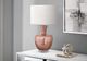 Monarch Specialties Inc. Dusty Rose Glass Table Lamp with Ivory Shade-2