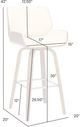 Armen Living Tyler Cream/Walnut Swivel Bar Stool-2