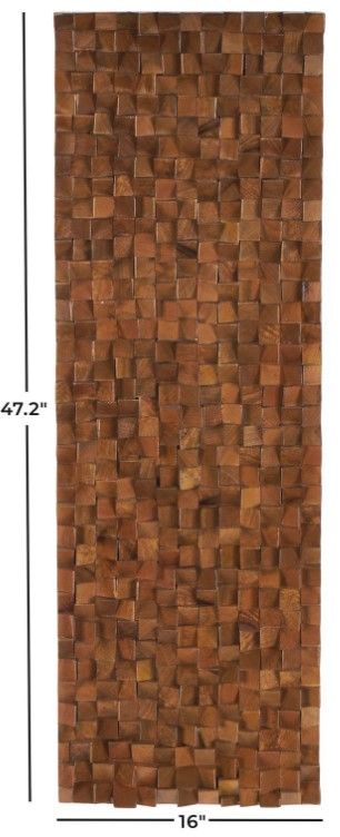 Deco Marche Brown 47'' Geometric 3D Cube Inspired Panel Wall Decor-3