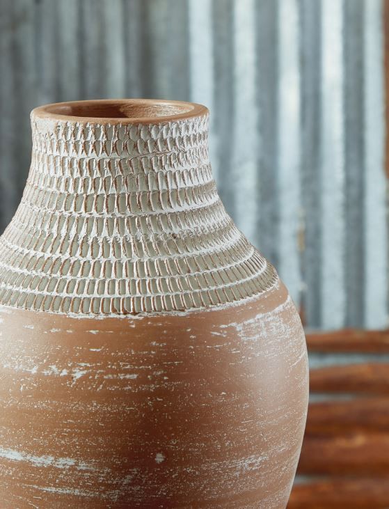 Signature Design by Ashley® Reclove Distressed White 13" Vase-1