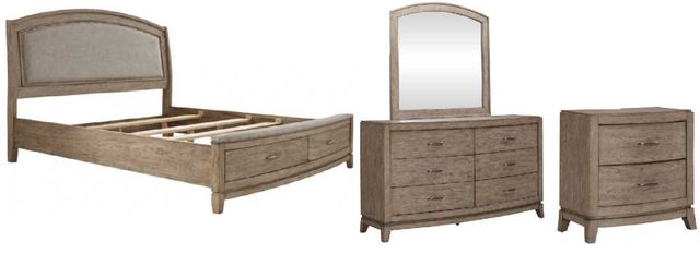 Liberty Furniture Avalon 4-Piece Burnished Beige Queen Upholstered Bedroom Set  -0
